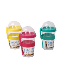 Plastic Dessert Food Cup With Lid And Spoon